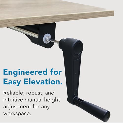 Image of YOODESK Manual Height Adjustable Table Frame Only for Office Work Non-Electric | 60 Kgs Load | Work Table for Home Sit Stand Desk with Smooth Hand Crank | 28 inch- 46 inch (71.12 cm * 116.84 cm) | Only Frame