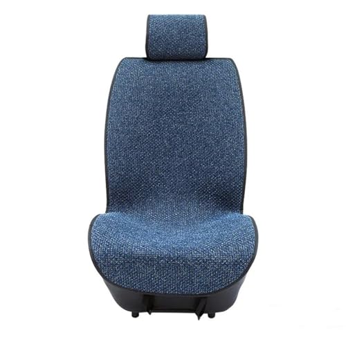 リネンカー 4シーズンユニバーサルシートカバー 滑り止めパッドプロテクターマット 夏用通気性自動車 車シートカバー(1PC Front Blue)