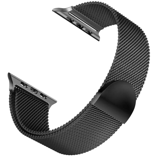 Microsonic Apple Watch Series 11 46 mm için Kordon Luxe Metal Twist Siyah