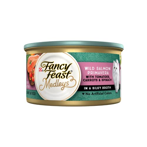 Fancy Feast Purina Medleys Wild Salmon Primavera Cat Food, 3 Ounce