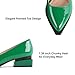 Chunky Heel Womens Pumps Stylish Pointed Toe Pumps Shoes for Women Comfortable Low Heels Fashionable Dress Shoe for Office Walking Green Size 8.5