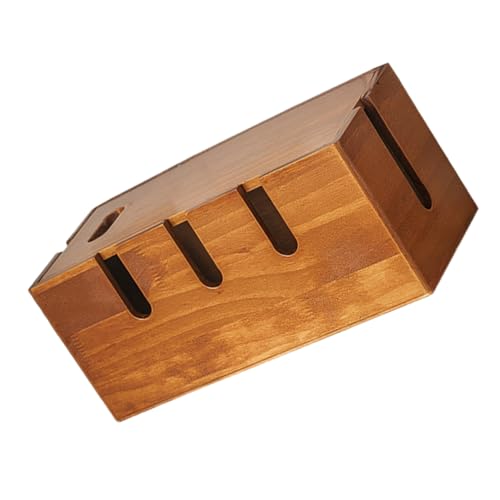 Boîte de rangement pour câbles en bois massif pour l'organisation du bureau