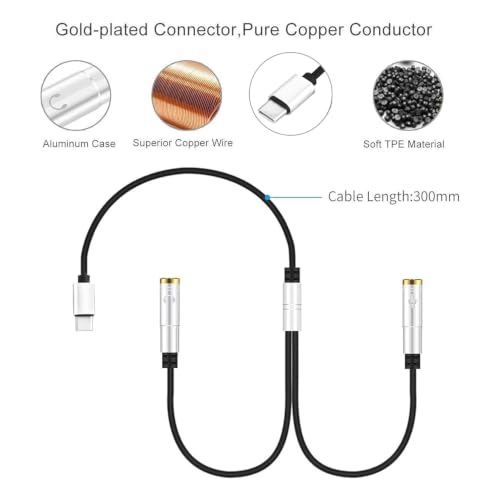 Image of Storite USB Type C Male to 3.5mm AUX Female Headphones Jack Converter Aux Connector - Silver