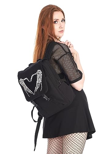 Lost Queen Gothic Darkest Love Knapsack Bone Skeleton Heart Hands Backpack3