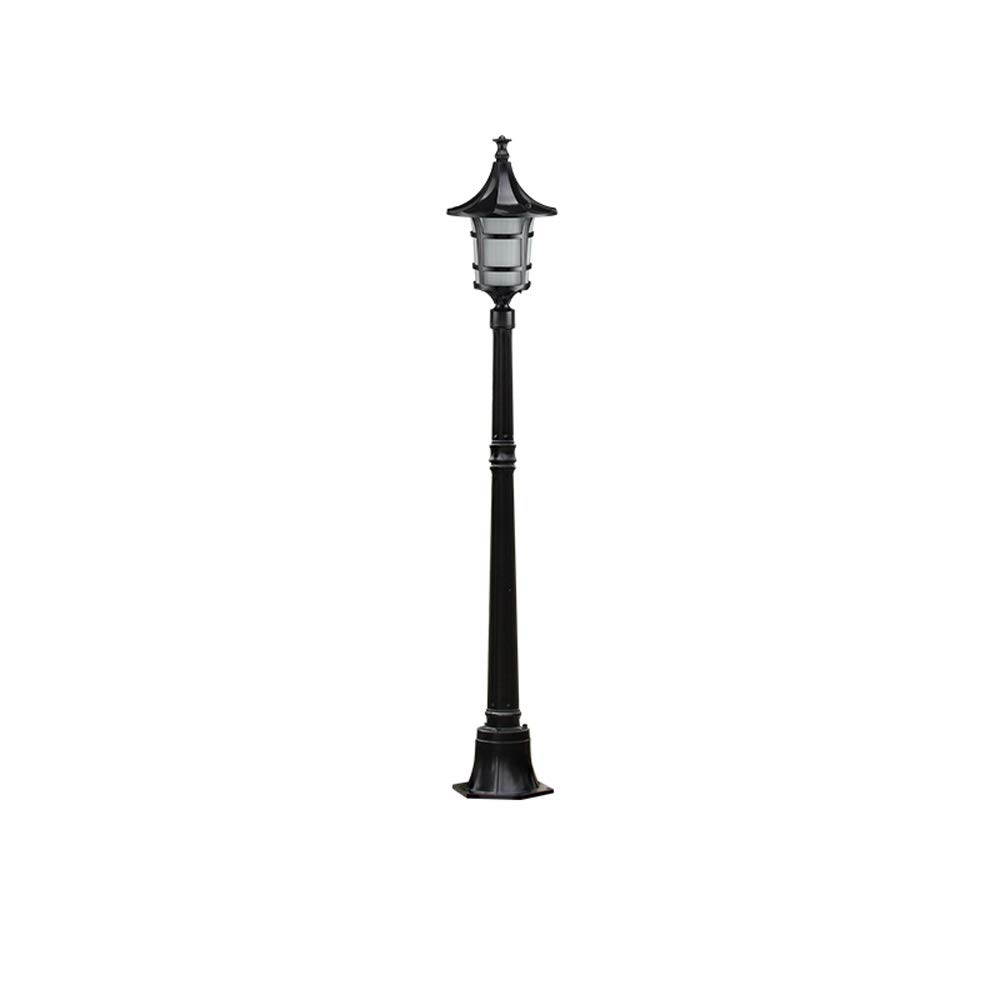 QUSYZD Lamp Post Lights Outdoor, Lamp Post Lights Outdoor, 0.8M E27 Traditional 1.7M Black 1-Lights Ip54 Waterproof Outdoor Garden Lamp Post Light Glass Column Lamp Led Light E,1.4m-Black