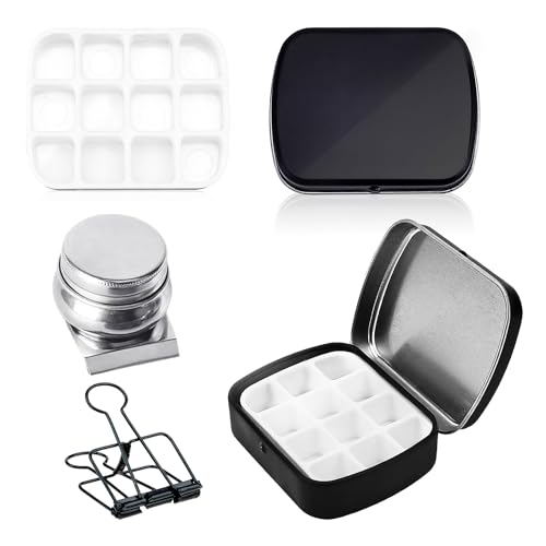 HINZIC Ini Paleta De Acuarela De 15 Rejillas De Pintura De Adera