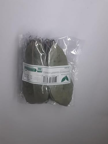 Hojas de guanábana de graviola secas enteras, 100% naturales deliciosas, más de 20 porciones  De México  Calidad artesanal silvestre premium.