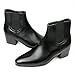 QEOSNBX Men'S Classic Leather Chunky Heel Chelsea Boots With Side Zipper Fashion Pointed Toe Elastic Band High Top Block High Heel Formal Chukka Booties For Casual Business Party Wedding (Black,11)