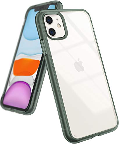 Image of Ringke Fusion for iPhone 11 Case Back Cover, Transparent PC Back TPU Bumper Scratch Resistant Natural Form Phone Cover for iPhone 11 Back Cover Case - Pine Green