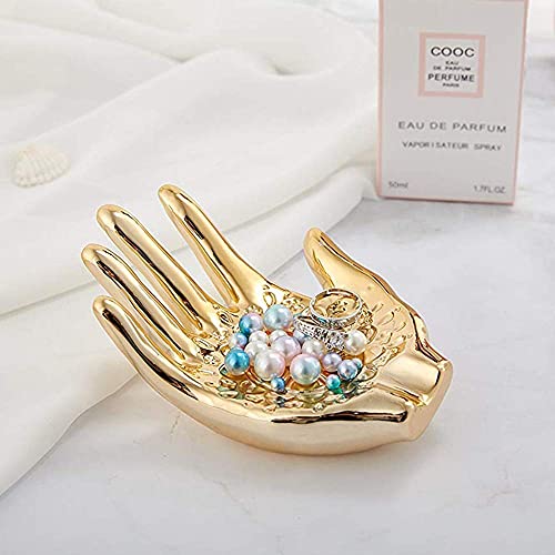 Placa de joyería cerámica en forma de mano para anillos y mesas 6
