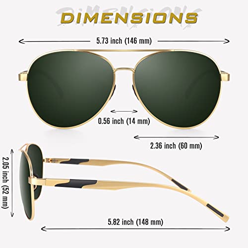 Image of GQUEEN Classic Pilot Polarized Sunglasses Men Women Retro Shades UV400 MOS1