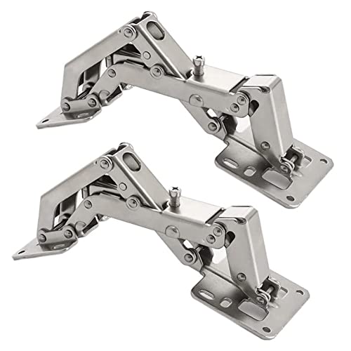 170 Degree Hinges Frameless Cabinet Door Hinges Hidden Hydraulic Adjustable Mounting Hinges Soft Closing Stainless Steel Buffer Damping Wardrobe, 1 Pair (Full Coverage) #TOP4