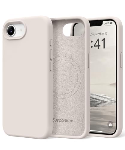 Image of Magnetic for iPhone 17e /iPhone 16e Case, Compatible with MagSafe, [Soft Anti-Scratch Microfiber Lining] Slim Silicone Shockproof Protective Phone Case for iPhone 17e /16e 6.1 inch, Stone
