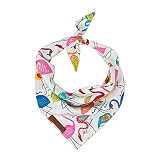 Sammy’s Sew Shop Flock Party Dog Bandana - Multicolored Flamingo Pattern, Tie Back, Premium Upholste