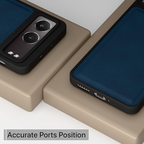 Image of Pikkme Back Cover for OnePlus Nord 4 5G | PU Leather, Full Camera Protection, Super Soft-Touch & Raised Edges Bumper Case (Blue)
