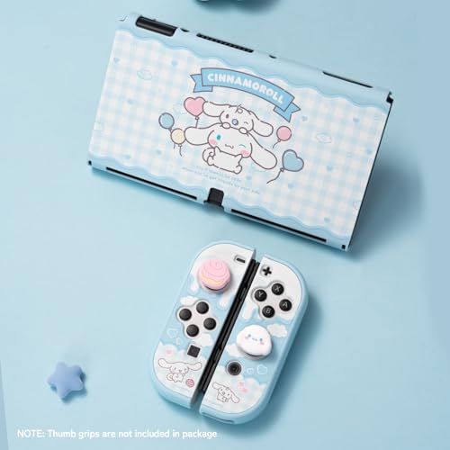 Image of Kuitmor Protective Shell for Switch OLED,Slim Cute Pattern Dockable Cover Case Compatible with Switch OLED,Anti-Scratch and Shock-Absorption Design Cover Skins for Joystick（Cinnamoroll）