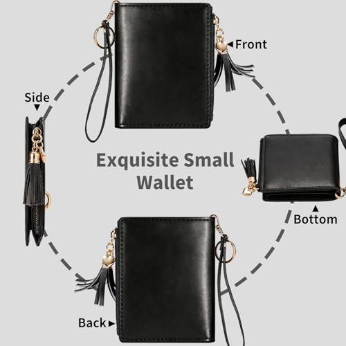 Image of Gostwo Small Wallets for Women, Stylish Womens Wallet with ID Window, Zippered Coin Pocket and Tassel. Cute RFID Wallet for Women, ideal for Teen Girls,and Commuters for Daily Use