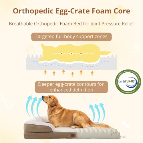 EGOHOME Washable Orthopedic Large Dog Bed 41IN Beige, Waterproof Pet Bed by EGOHOME - Used condition - Image 4