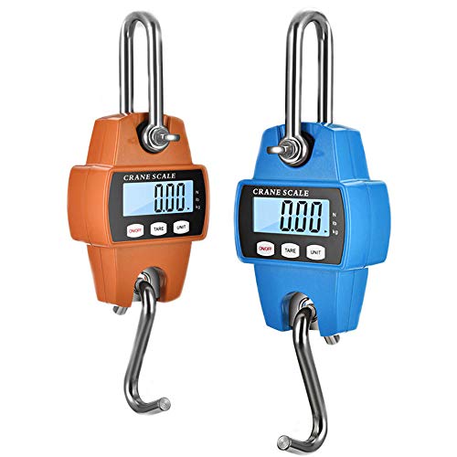 Hanging Weight Scale Industrial Heavy Duty for Farm, Hunting, Bow Draw Weight, Big Fish & Hoyer Lift with Accurate Sensor Digital, Professional (660LBS Orange)