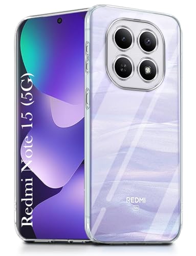 Image of Jkobi Silicone Back Cover Case for Xiaomi Redmi Note 15 5G | Redmi Note 15 SE 5G (Clear Shockproof Case with Camera Protection | Soft and Flexible | Transparent)