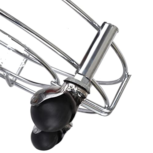 Image of Heavy Stainless Steel Gas Cylinder Trolley with Wheel | Gas Trolly | Lpg Cylinder Stand | Gas Trolly Wheel |Cylinder Trolley with Wheels | Gas Cylinder Trolley (Silver Black, 1)
