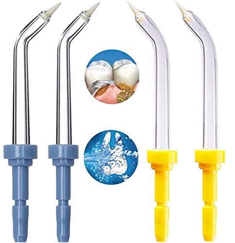 SeaCea Replacement Classic Jet Tips Compatible with Waterpik Water Flossers and Other Brand Oral Irrigators, 2 Colors Flosser Refill Replacement Heads (Like WP-100), 4 Pieces