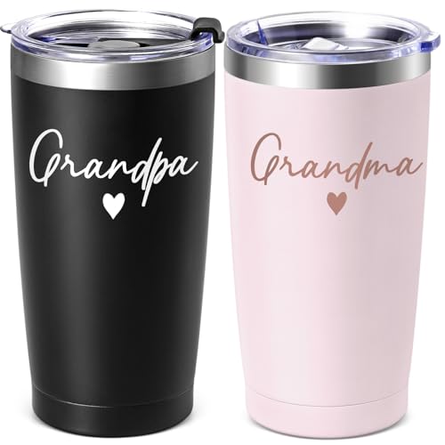 Lifecapido Grandparents Gifts, Grandma and Grandpa 20oz Stainless Steel Travel Tumbler...