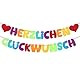 VINFUTUR Herzlichen Glückwunsch Girlande Gratulation Banner Bunt Filz Hängende Deko für Abitur Abschluss Graduation Geburtstag Hochzeit Jubiläum Ruhestand