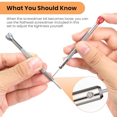 JOREST Watch Screwdriver Set for Glasses & Clock Repair, Small Screwdrivers Flathead Phillips Hex, Watchmaker Tool for Watch Back Removal & Watch Strap Link Removal & Watch Battery Replacement