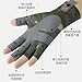 keynoyin Men's Outdoor Breathable Non-Slip Half-Finger Sports Gloves, wear-Resistant Fishing Equipment Fishing gloves-308 Camouflage Green-L