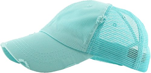 Image of Classic Plain Ponytail Messy High Bun Headwear Adjustable Cotton Trucker Mesh Glitter Hat Baseball Cap