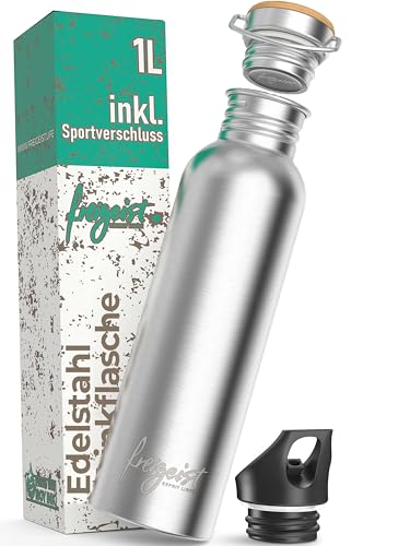 Trinkflasche Edelstahl 1l + EXTRA Sportverschluss, Edelstahl Trinkflasche 750ml,...