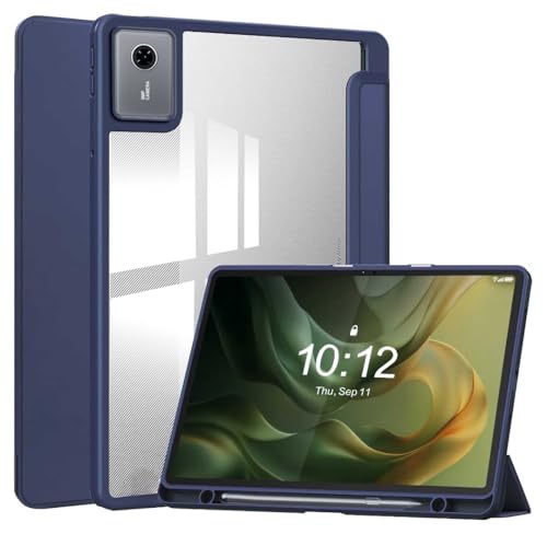 Image of ProElite Cover for Motorola Pad 60 Neo 11 inch 2025, Smart Flip Case Cover for Motorola Pad 60 Neo 11 inch 2025 with Pen Holder, Dark Blue [Transparent Back]
