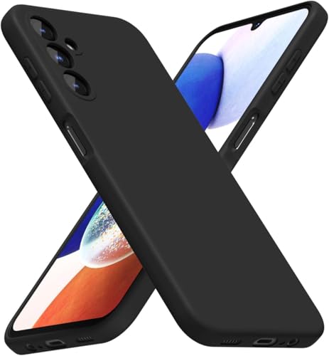 Image of DIZORO Microfiber Candy Case Compatible for Samsung M15 / F15 5G Smooth Touch Cushion Liquid Soft Silicone Gel Rubber Phone Cases Non-Slip Full Body Protective Shockproof Back Cover (Black.)