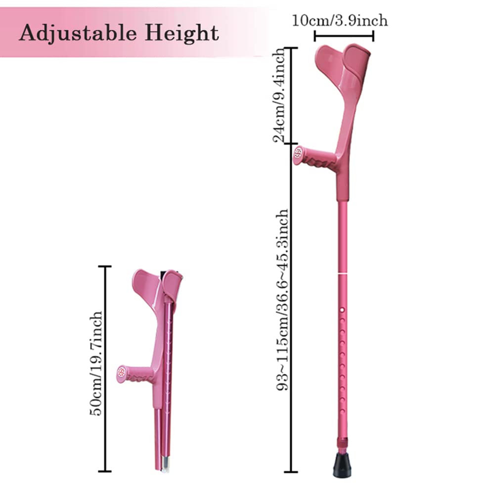 NGD 2 Unidades Muletas Ortopédicas,Muletas de Codo Plegables de Aluminio con Agarres Ergonómicos,Muletas para Caminar de Regulables en Altura Soporte Post Traumatismo o Cirugía