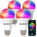 IBRIGHT Smart Light Bulbs A19 E26, 16 Million Colors Changing & Music Mode & DIY Scene Setting, Wi-Fi Smart Bulb Work w/Alexa & Google Home, 80% Energy Saving, No Hub Required (9.5W, 800 LM, 4 Pack)