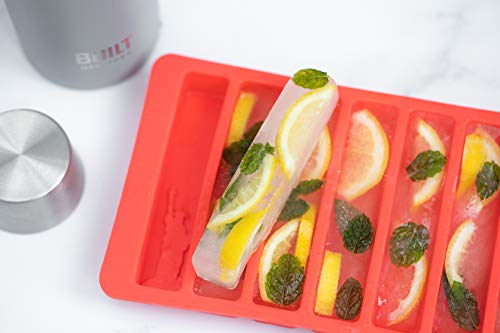 Bandeja para cubitos de hielo de silicona flexible, roja 19.5 x 11.5 cm miniatura 4