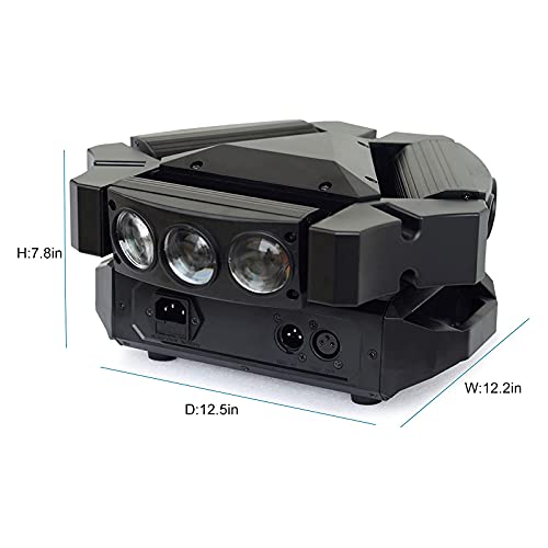 BETOPPER DJ Lumière soirée lyre led lumière scène triangulaire mobile 9x10W RGBW LED DMX spot projecteur discothèque activée son jeux de lumière éclairage pour disco fête danse club bar LM0910 - Image 4