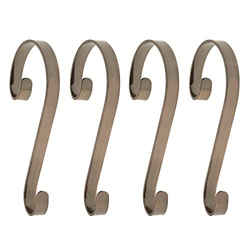 Haute Decor Stocking Scrolls Stocking Hanger - 4 Pack (Oil-Rubbed Bronze)