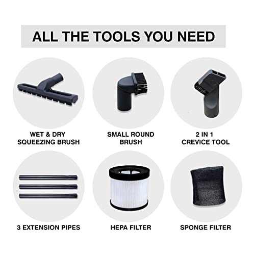 INALSA-Vacuum-Cleaner-Wet-Dry-15L-1400W-with-Steel-Tank-Micro-WD15-with-3in1-Multifunction-WetDryBlowing-and-Hepa-FiltrationPowerful-Suction-High-Energy-Efficiency-Low-Sound-YellowSilver