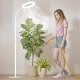 室内植物専用成長ライト 全スペクトル栽培ライト（スタンド付属）自動タイマー機能（3時間/9時間/12時間）10段階調光 高さ調節可能（51-67インチ）（白）