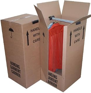 3 x Large Strong Wardrobe/Garment Double Wall Removal Boxes - 508mm x 485mm x 960mm