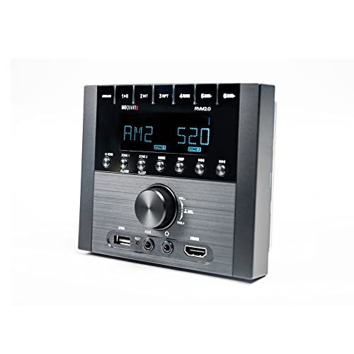 MB Quart RVM2.0 RV in Dash Compact Mechless Source Unit with AM/FM Bluetooth RCA USB and HDMI for Audio and Visual Media Connection