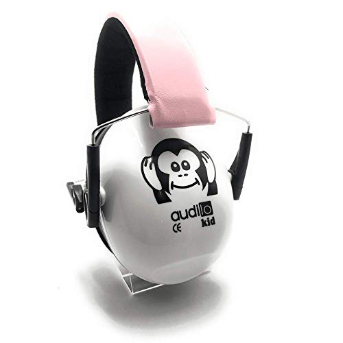 Casque Anti Bruit Enfant de Couleur Rose/Protection Auditive Réglable Audilo Atténuation Moyenne 27 Décibels/Housse de Transport Incluse (Rose)