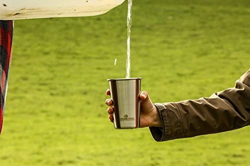 Greens Steel #1 Premium Stainless Steel Cups 16 Oz Pint Cup Tumbler (4 Pack) Premium Metal Cups - Stackable Durable Cup #TOP7