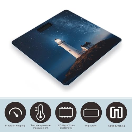 Báscula digital de baño LZQPOEAS con diseño cielo estrellado miniatura 3