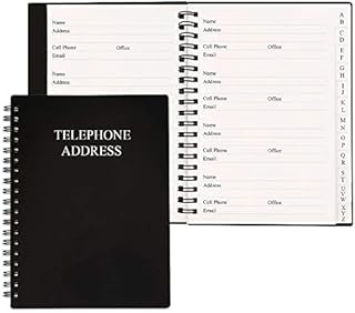 Nokingo Telephone Address & Birthday Book with Tabs, Address Log Book for Contacts, with Phone Numbers, Addresses, Birthday & Password. Alphabetical A-Z Organizer, Black, 14x17.5cm