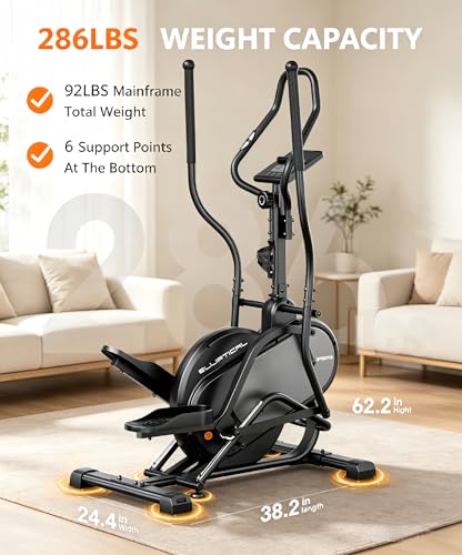 Image of THERUN Elliptical Exercise Machine, Cardio Climber Elliptical Machine for Home, Stair Stepper Elliptical Training Machines w / 13LBS&18LBS Flywheel, 16 Levels Resistance