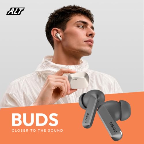 Image of Noise ALT Buds Truly Wireless Earbuds with 35dB ANC, AI Spatial Audio, 45H Playtime, App Support, InstaCharge, Dual Pairing, BT V6.0 (Chosen Grey (Metallic))