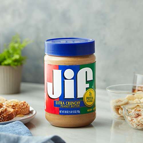 Jif Extra Crunchy Peanut Butter, 28 Ounces (Pack of 10)